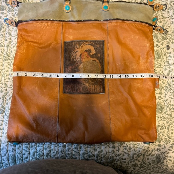 Gabs Cognac Music Hall Art Nouveau patchwork Butter Leather made in Italy - Picture 9 of 16